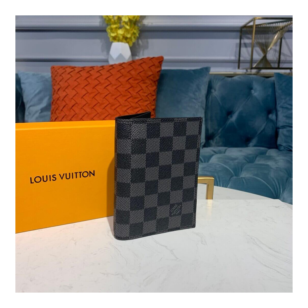 Louis Vuitton Damier Graphite Mickey Print Passport Cover N64411