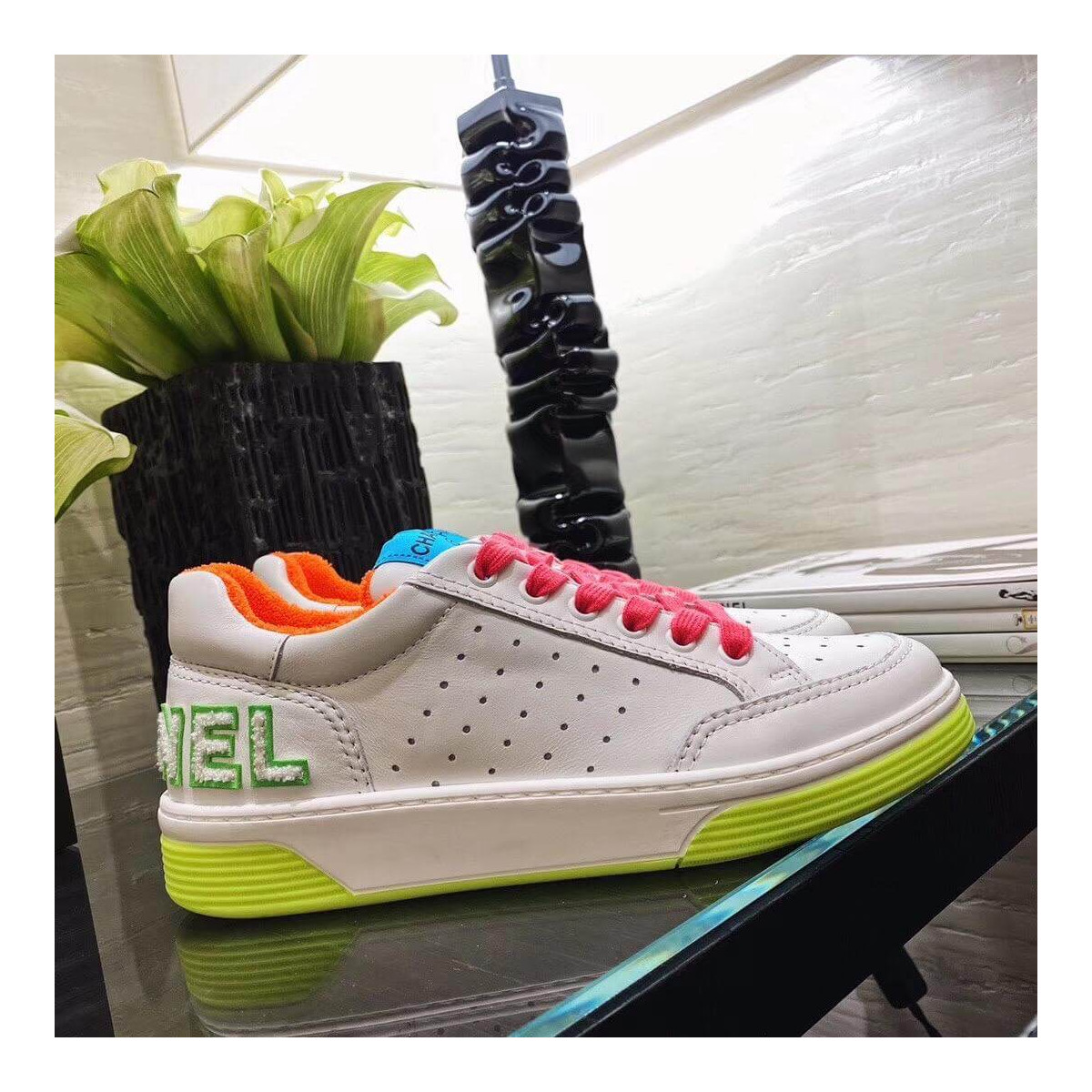 Chanel Rainbow Sneakers G35934 Fuchsia / Blue