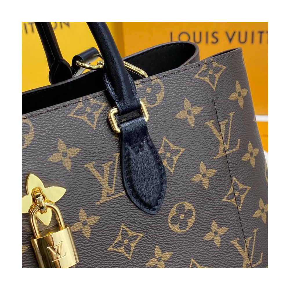 Louis Vuitton Monogram Canvas Flower Tote M43550 Black