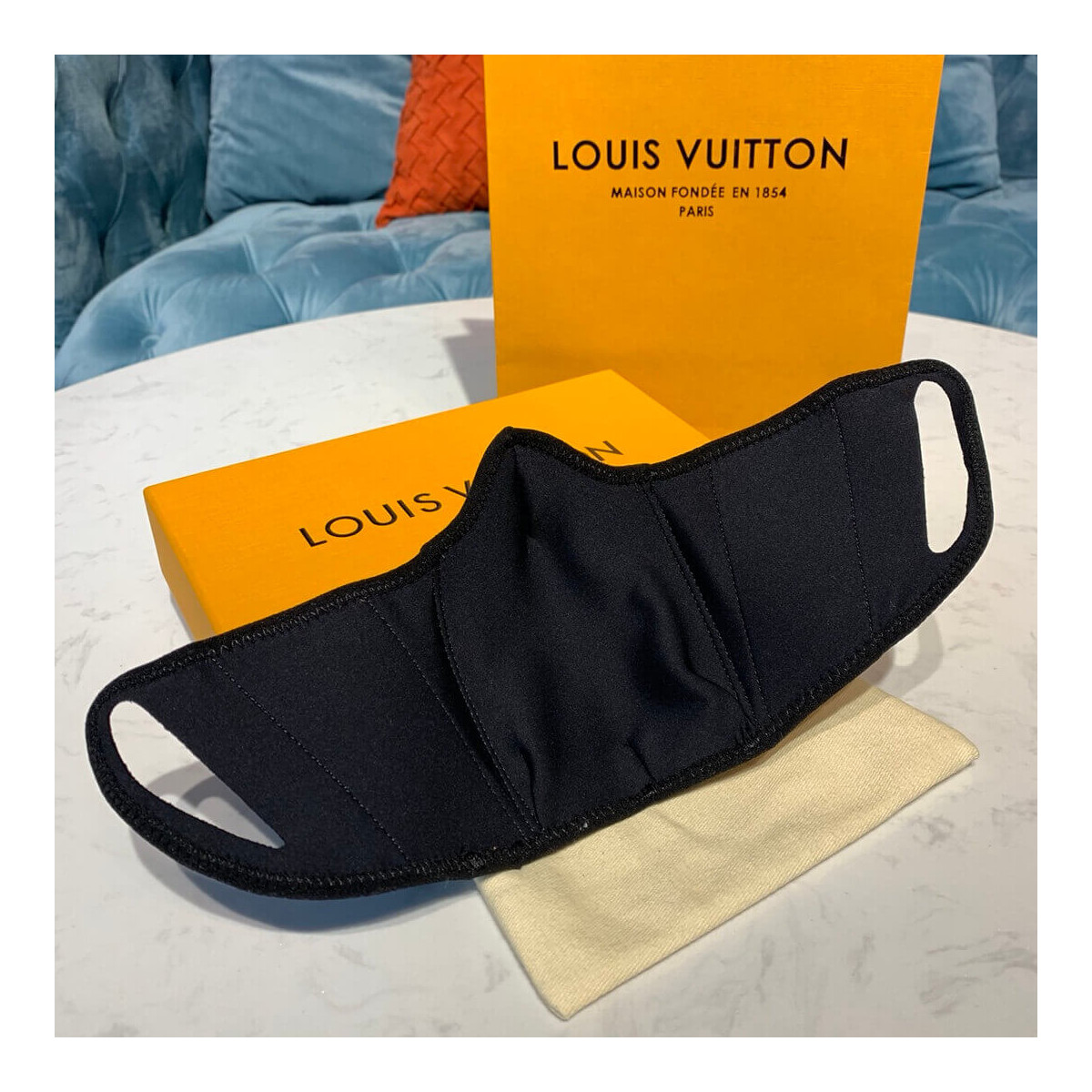 Louis Vuitton Monogram Brown Leather Face Mask