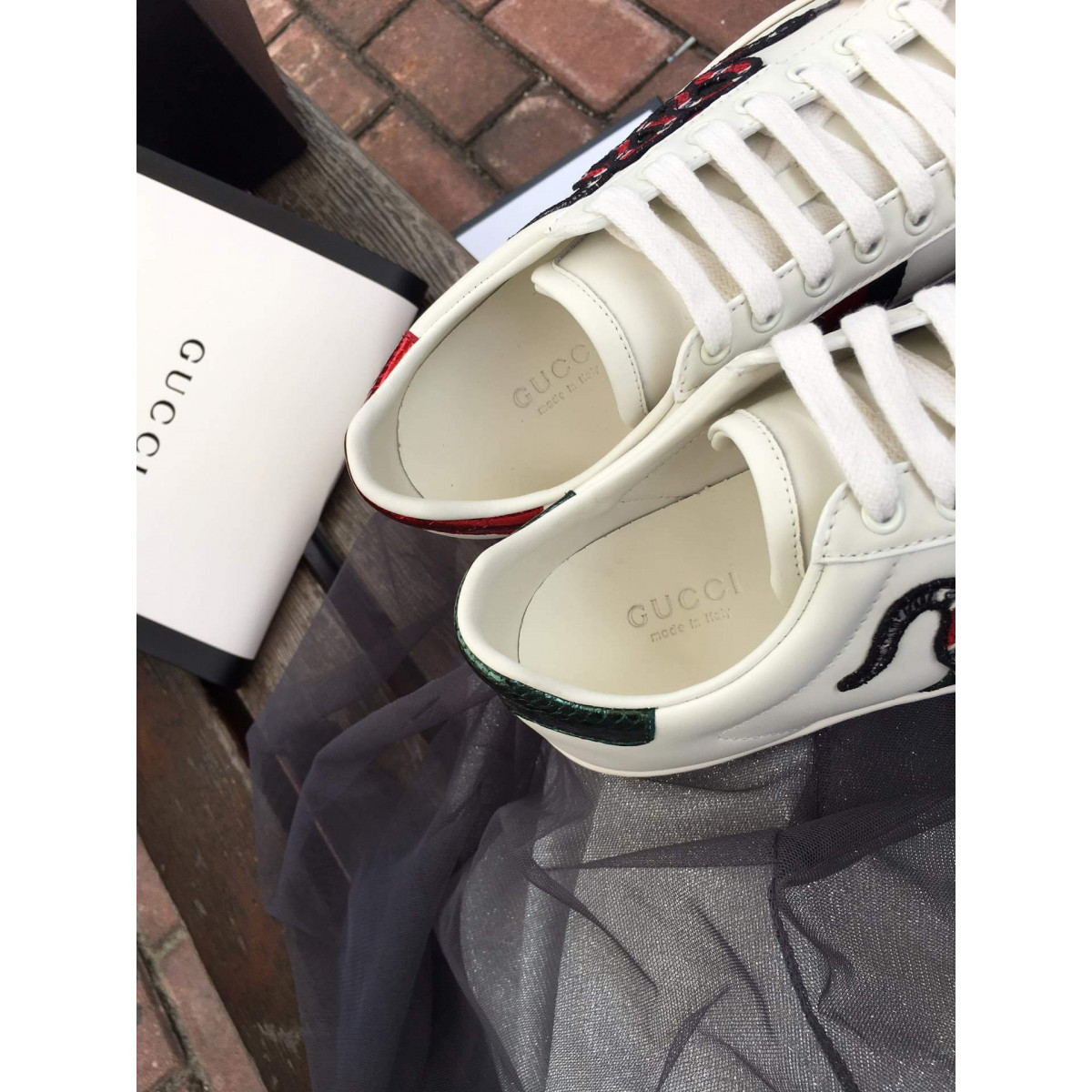 Gucci Ace Kingsnake Embroidered Sneaker 456230