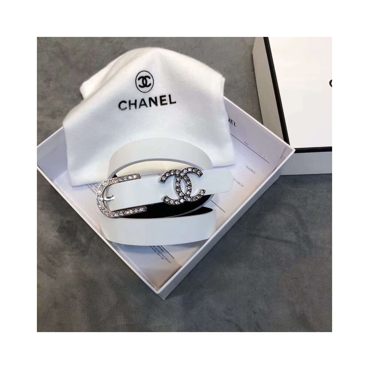 Chanel Double C Strass Buckle 20mm Belt AA6800