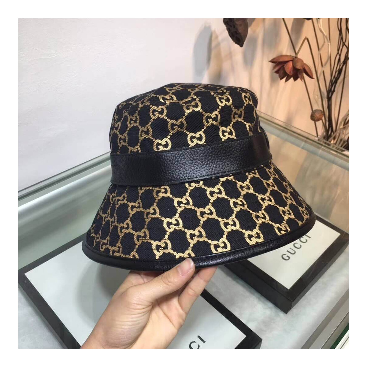 Gucci GG Canvas Bucket Hat With Double G 576587