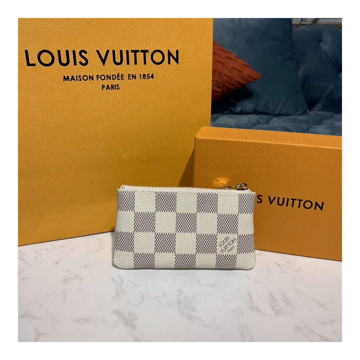 Louis Vuitton Damier Azur Key Pouch N62659