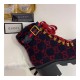 Gucci Trip GG Wool Combat Boots 583349 Blue/Red