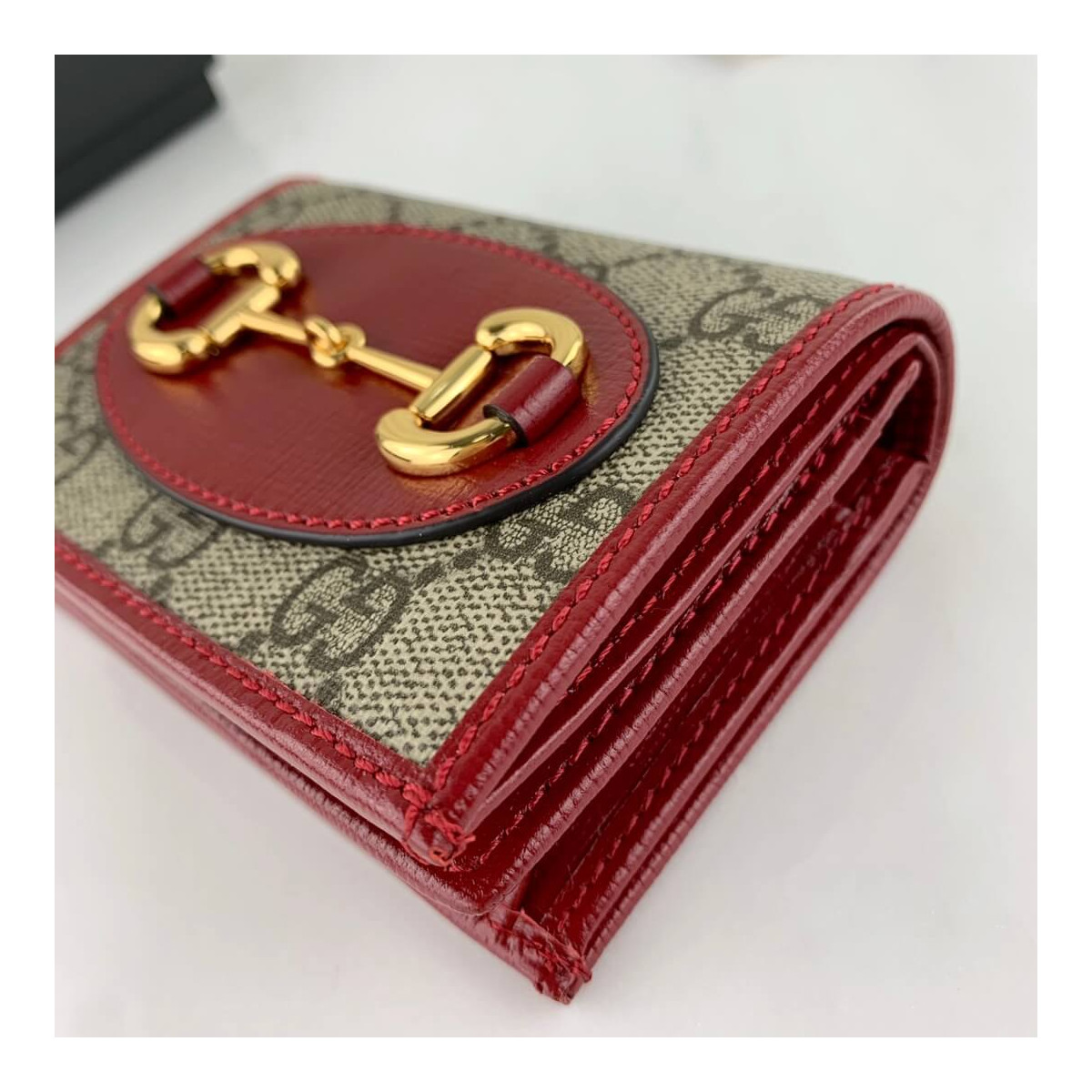 Gucci 1955 Horsebit GG Canvas Card Case Wallet 621887