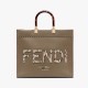 Fendi Medium Sunshine Shopper 8BH386 in Grey leather and Elaphe