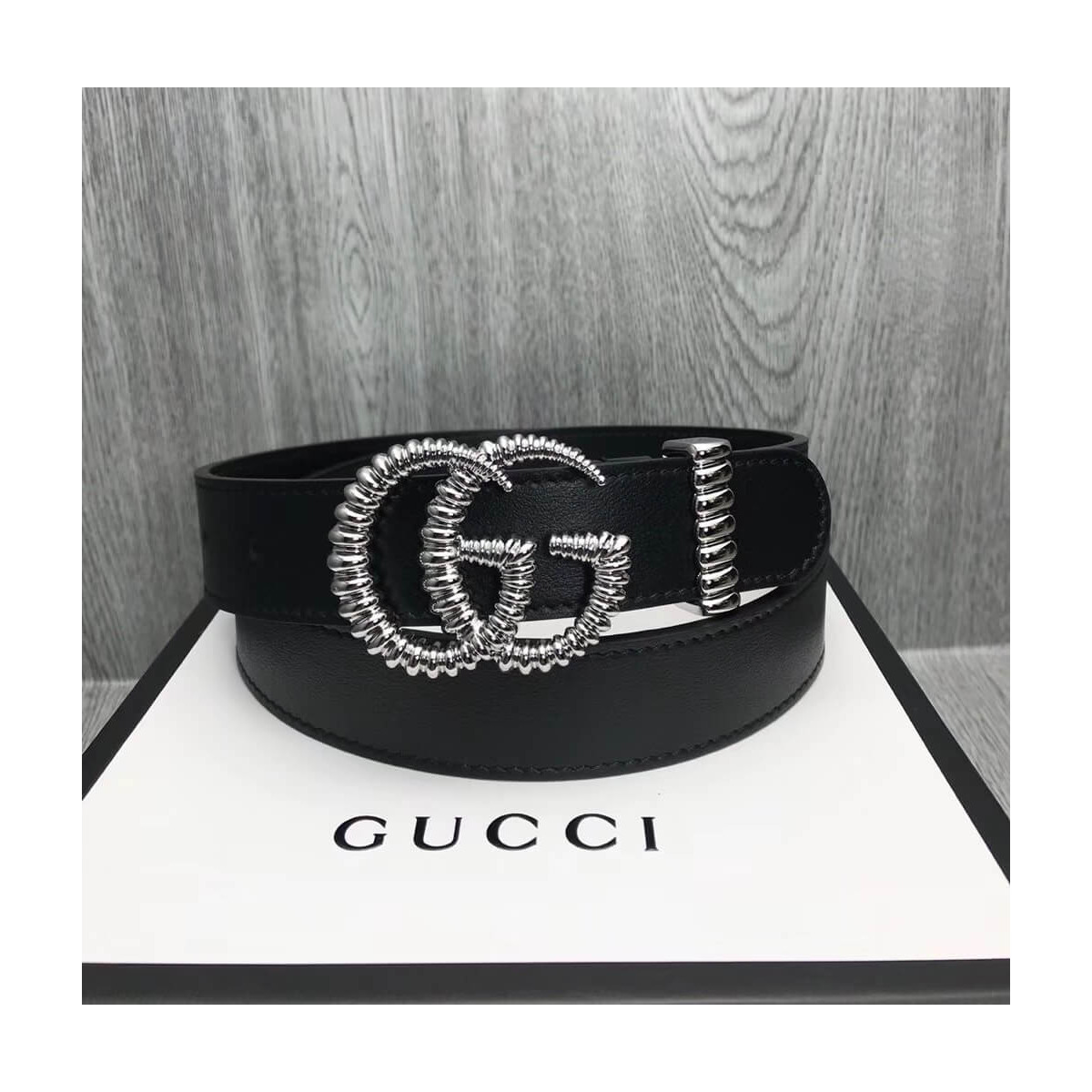 Gucci 30mm Leather Belt With Torchon Double G Buckle 524102