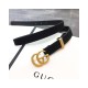 Gucci Suede Belt With Torchon Double G Buckle 602071