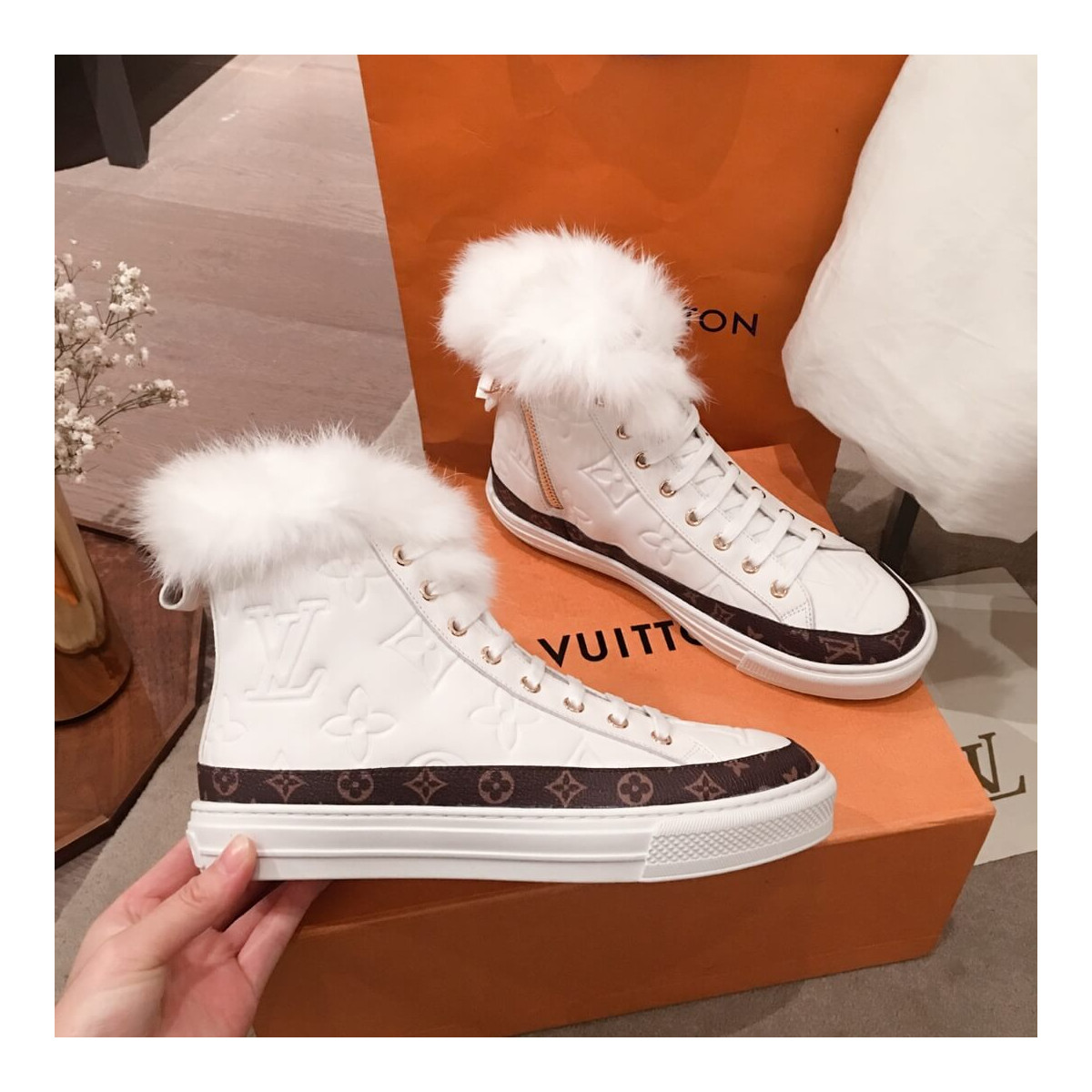 Louis Vuitton Fur Lined Sneaker 5C3137