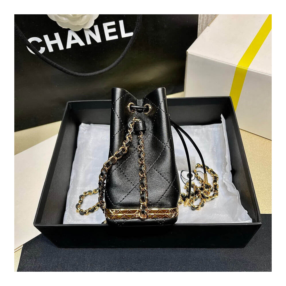 Chanel Small Bucket with Chain in Lambskin AP2750