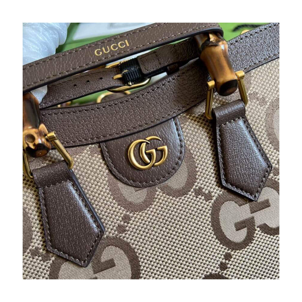 Gucci Diana Jumbo GG Small Tote Bag 660195 Brown