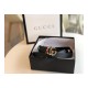 Gucci 20mm Leather Belt With Crystal Double G Buckle 513183