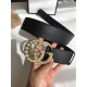 Gucci 40mm Leather Belt With Pearl Double G 453260