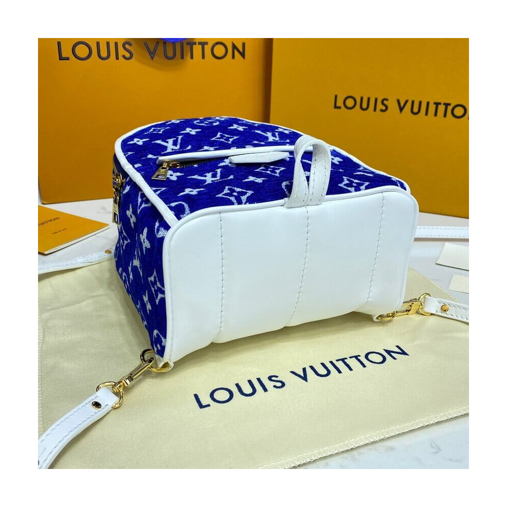 Louis Vuitton Monogram Jacquard Velvet Palm Springs Mini M46207 Blue