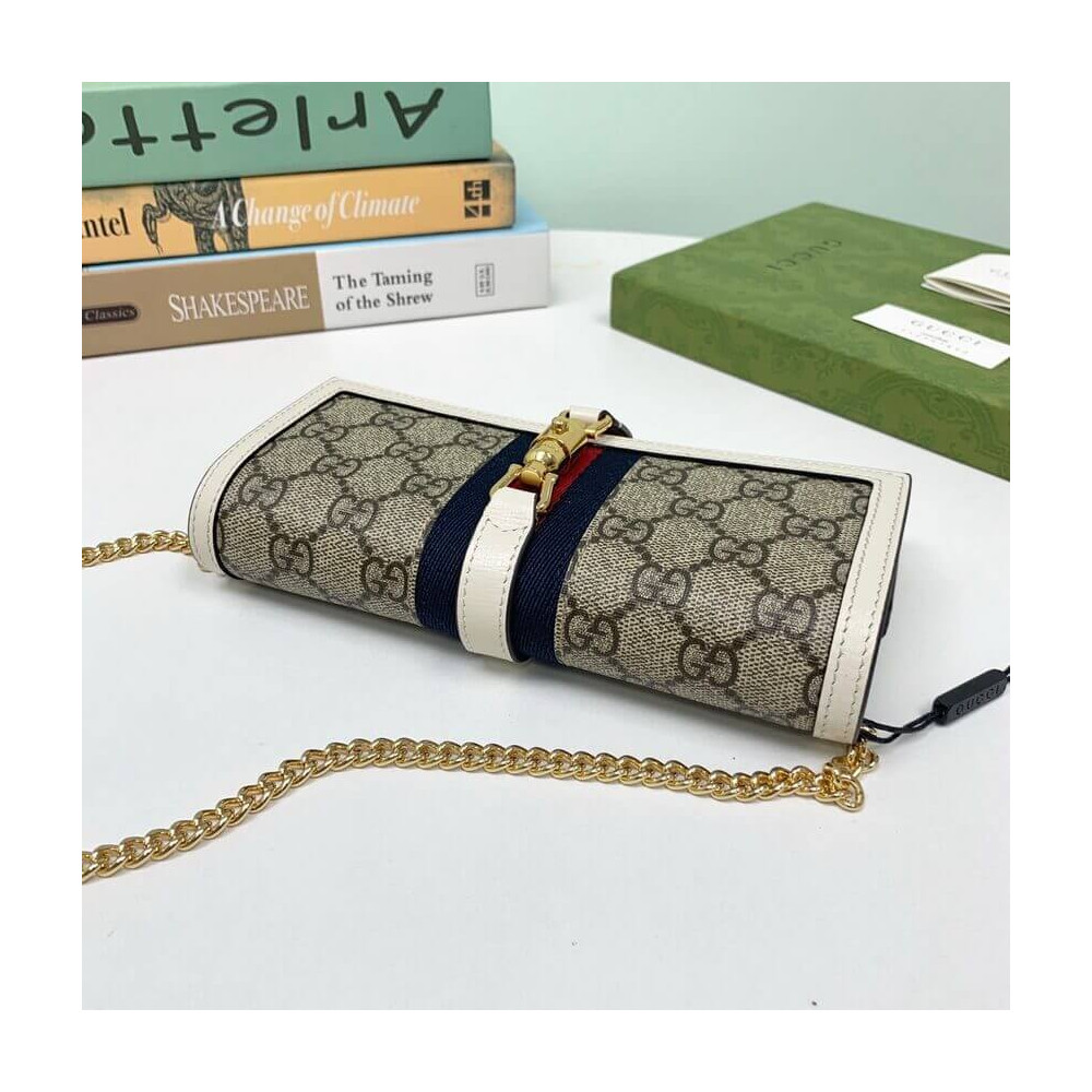 Gucci Jackie 1961 Chain Wallet 652681 White