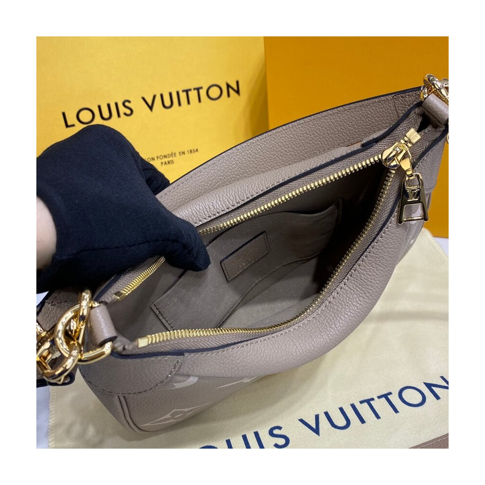 Louis Vuitton Bicolor Monogram Empreinte Leather Bagatelle M46112 Grey/Beige