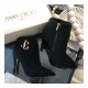 Jimmy Choo Shearling Ankle Bootie with Gold JC Logo 80259