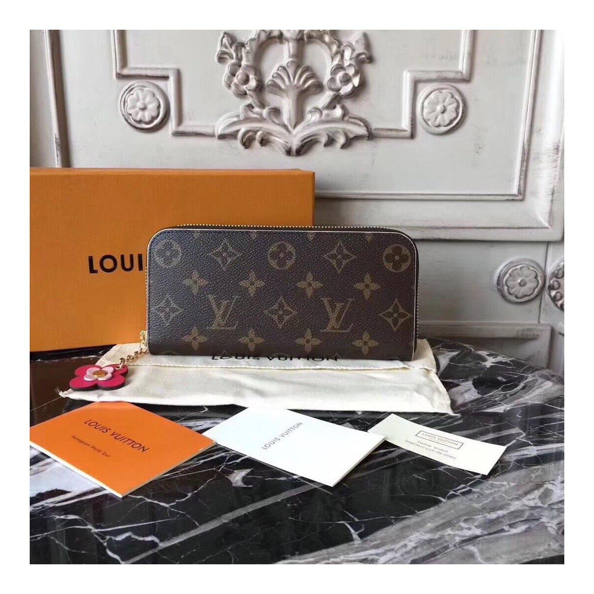 Louis Vuitton Monogram Cavas Clemence Wallet M64201