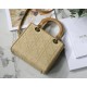 Christian Dior Medium Lady Dior Bag Natural Cannage Raffia M0565