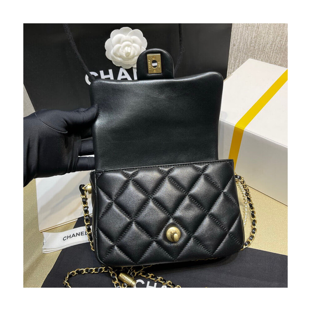 Chanel Lambskin Mini Flap Bag AS2855 Black