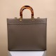 Fendi Medium Sunshine Shopper 8BH386 in Grey leather and Elaphe