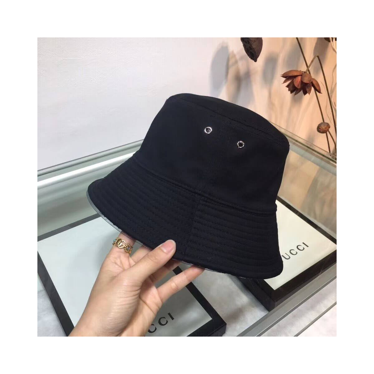 Dior Teddy D CD Oblique Black Small-Brim Bucket Hat 95923