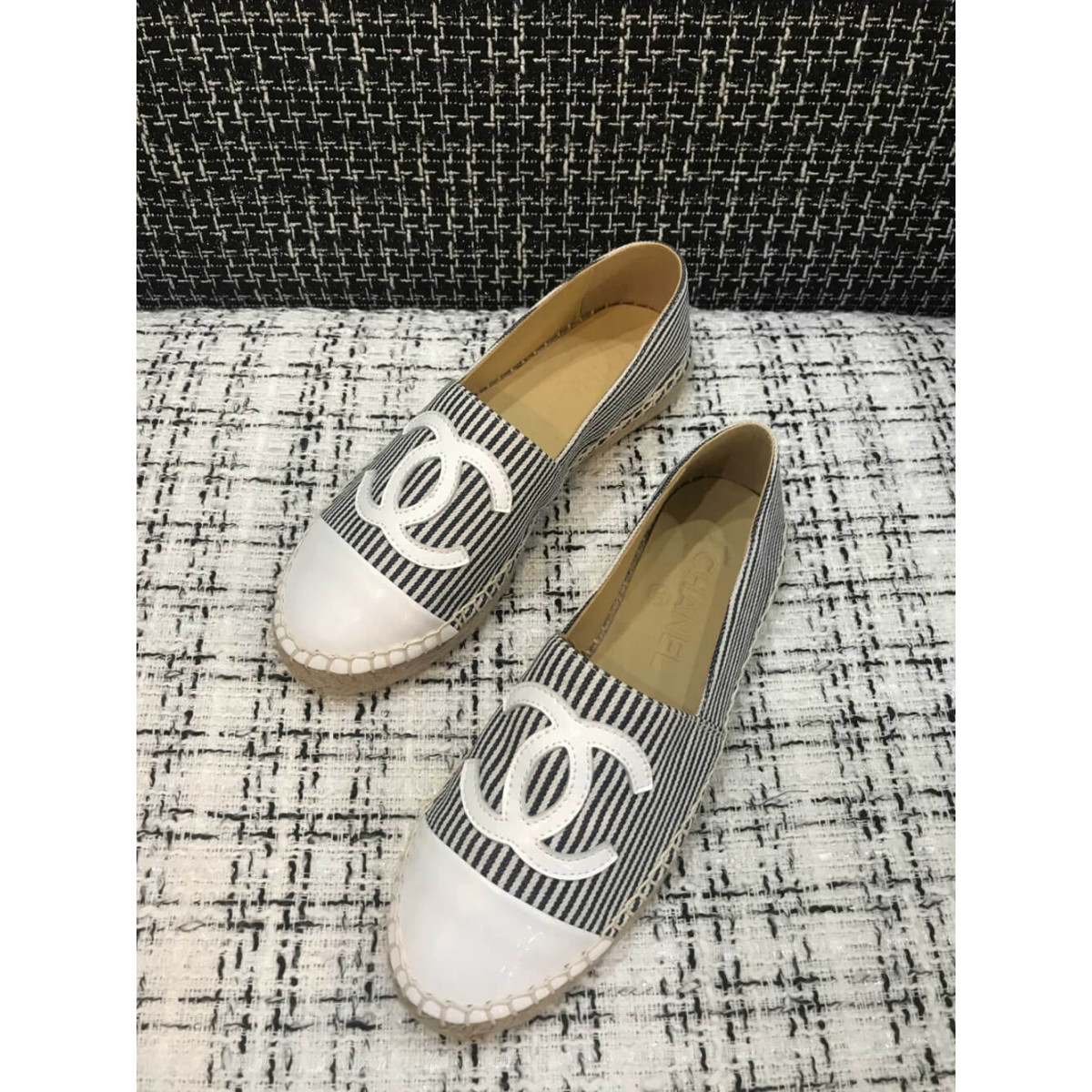 Chanel Tweed &amp; Patent Calfskin Espadrilles G29762