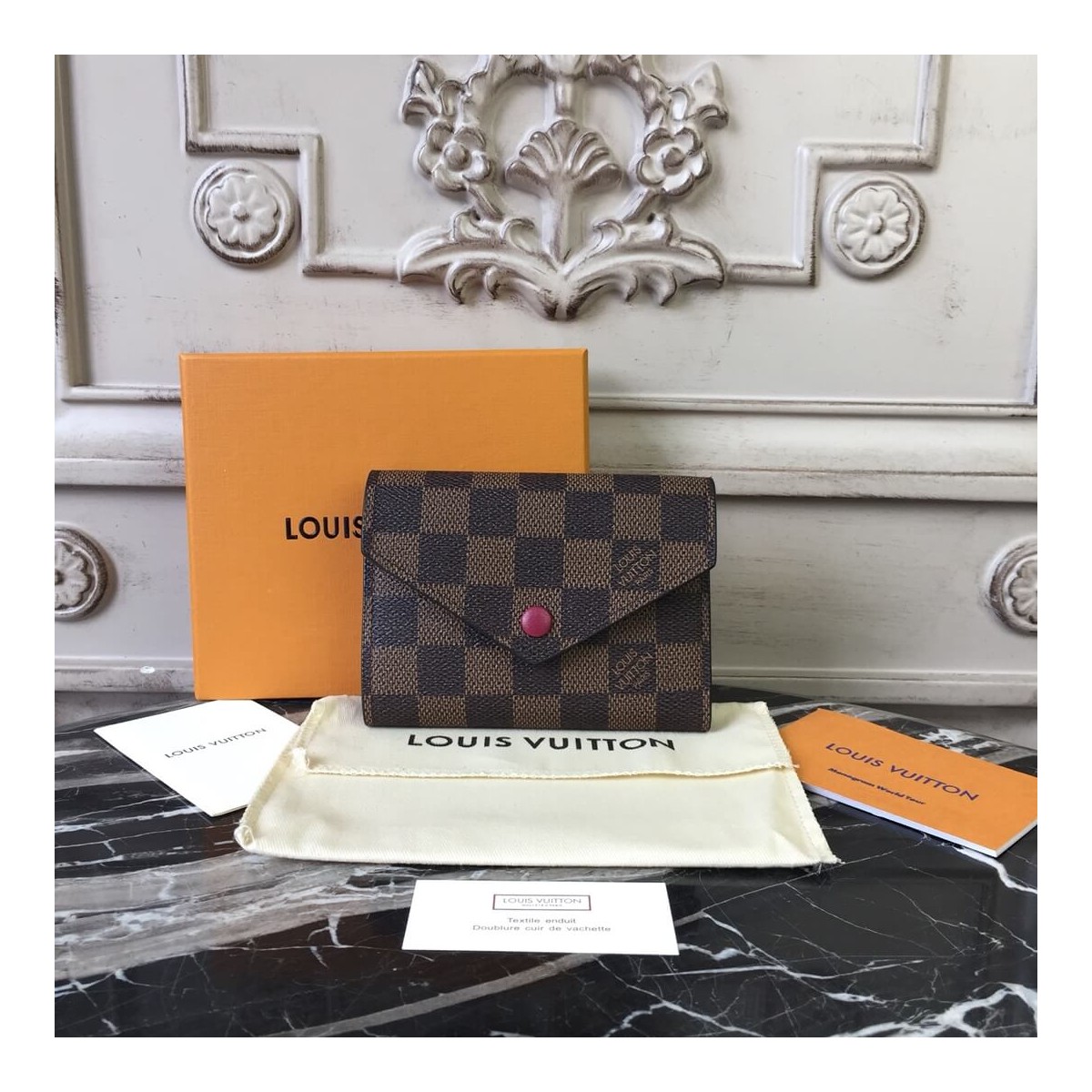 Louis Vuitton Damier Ebene Victorine Wallet N41659