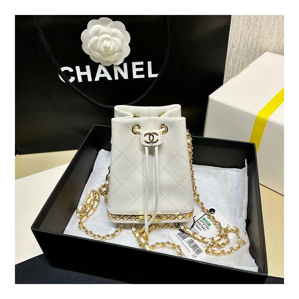 Chanel Small Bucket with Chain in Lambskin AP2750