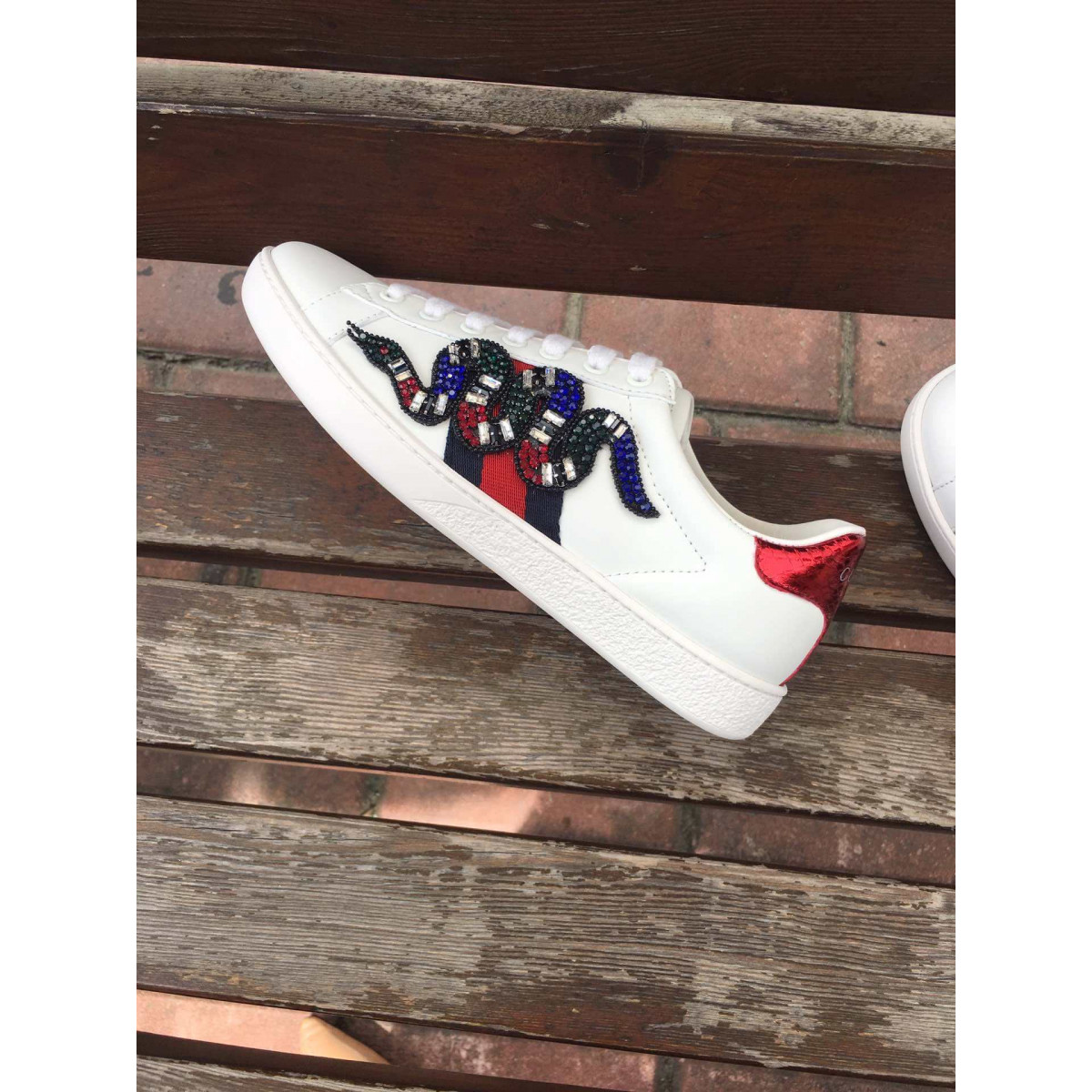 Gucci Ace Kingsnake Embroidered Sneaker 460203