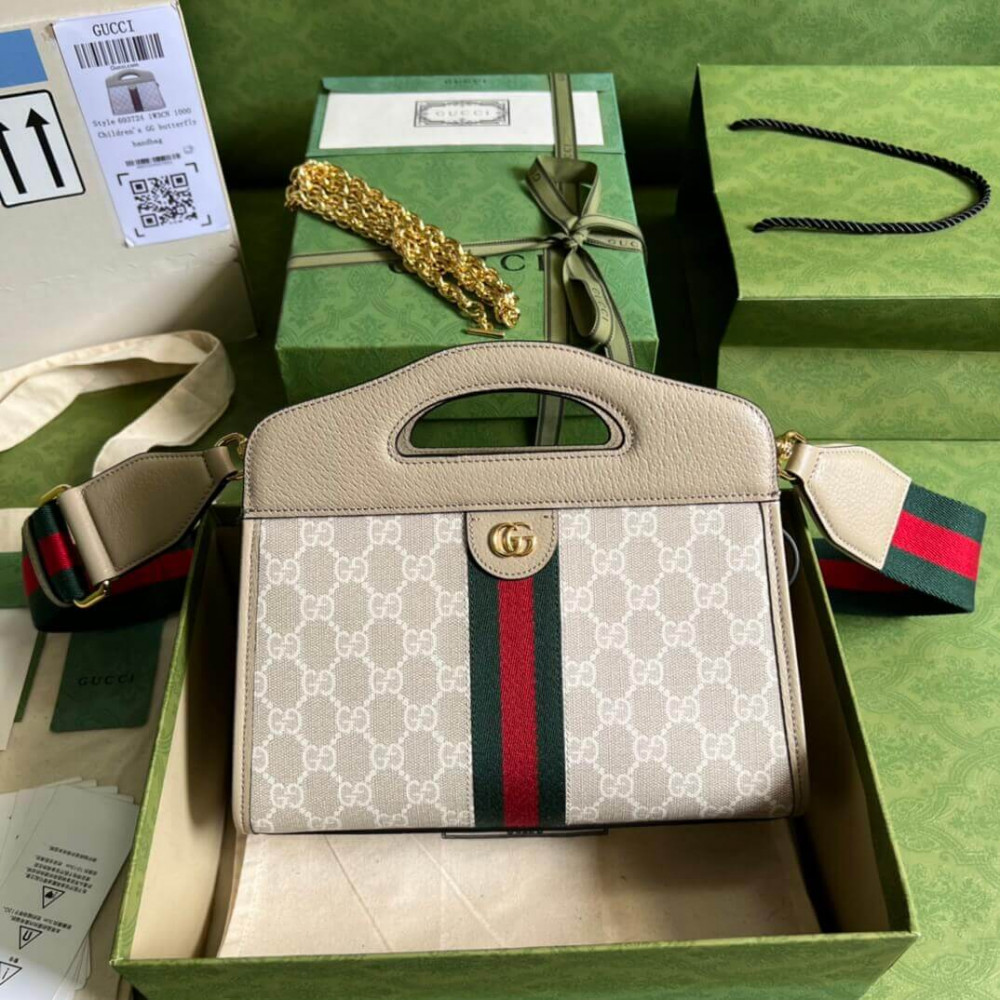 Gucci Ophidia Small Tote With Web 693724 White