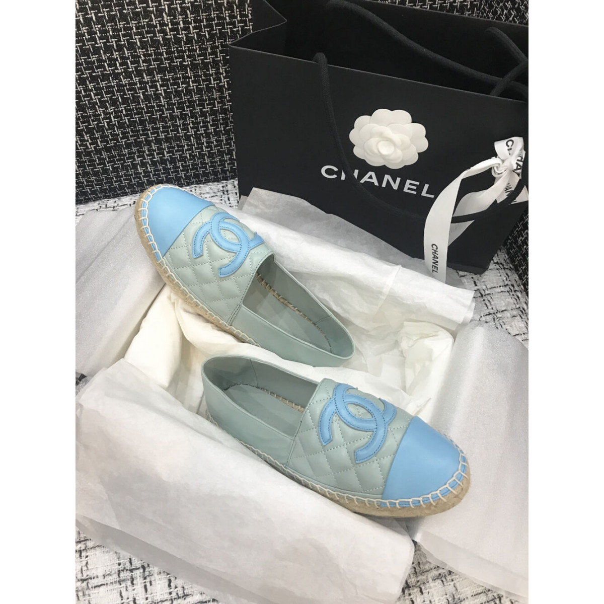 Chanel CC Quilted Espadrilles G29762 Blue