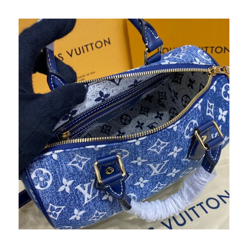 Louis Vuitton Monogram Jacquard Denim Speedy Bandouliere 25 M59609