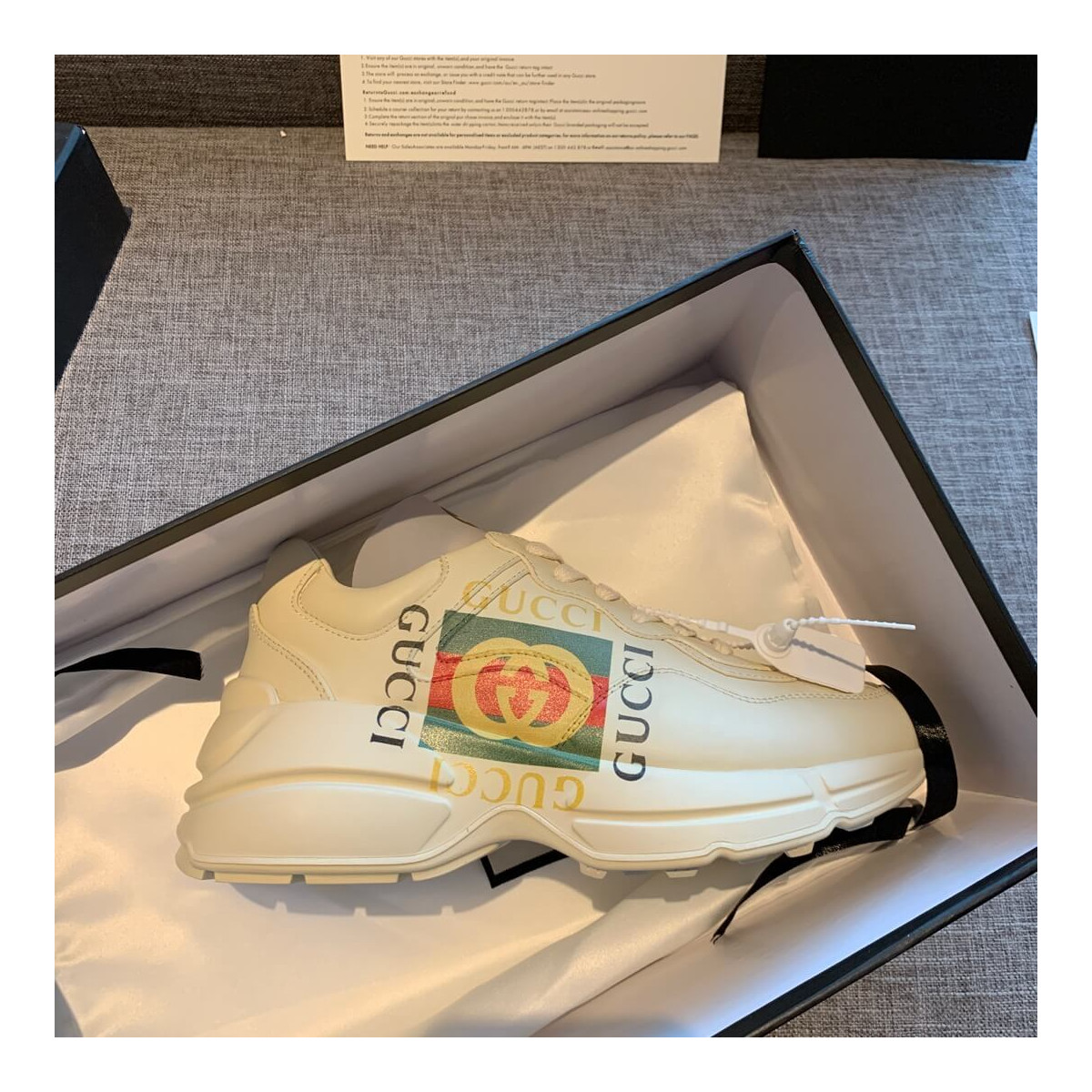 Gucci Rhyton Gucci Logo Leather Sneaker 500878