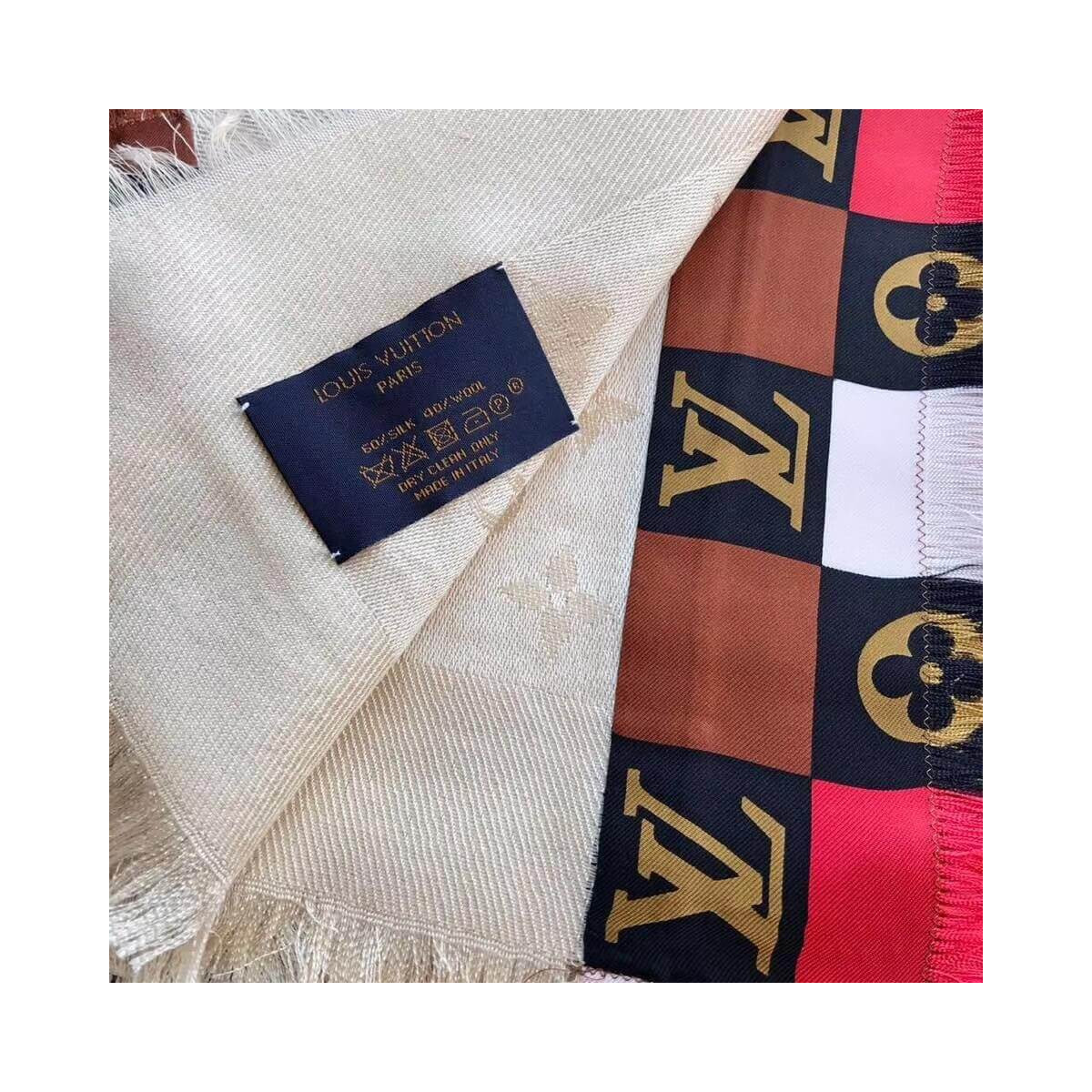 Louis Vuitton Monogram Check Shawl M68644 M68645