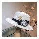 Chanel Flower Embellished Straw Hat AA6730