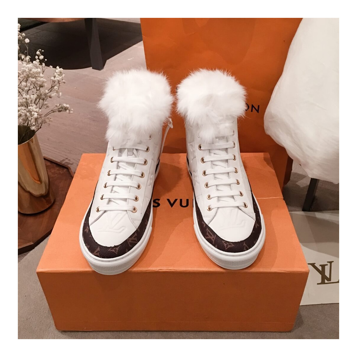 Louis Vuitton Fur Lined Sneaker 5C3137