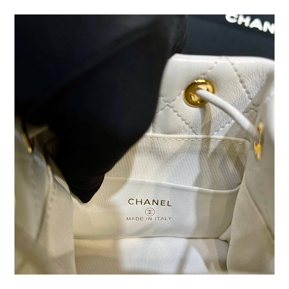 Chanel Small Bucket with Chain in Lambskin AP2750