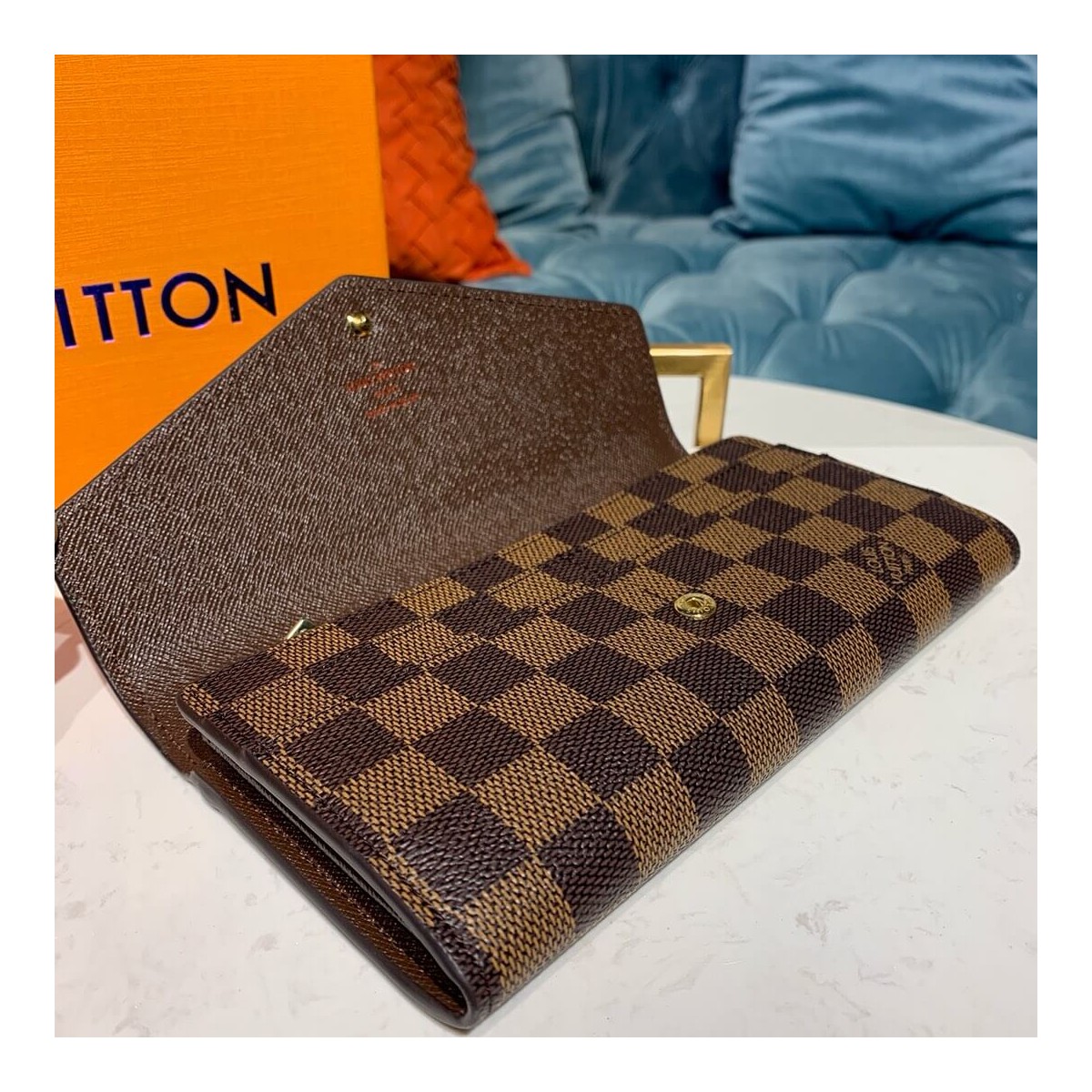 Louis Vuitton Damier Ebene Sarah Wallet N63209