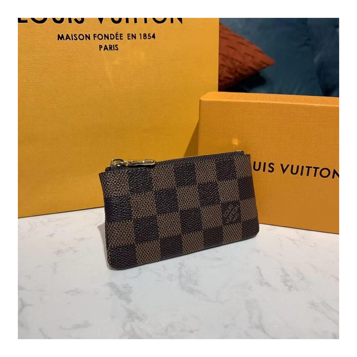 Louis Vuitton Damier Ebene Key Pouch N62658