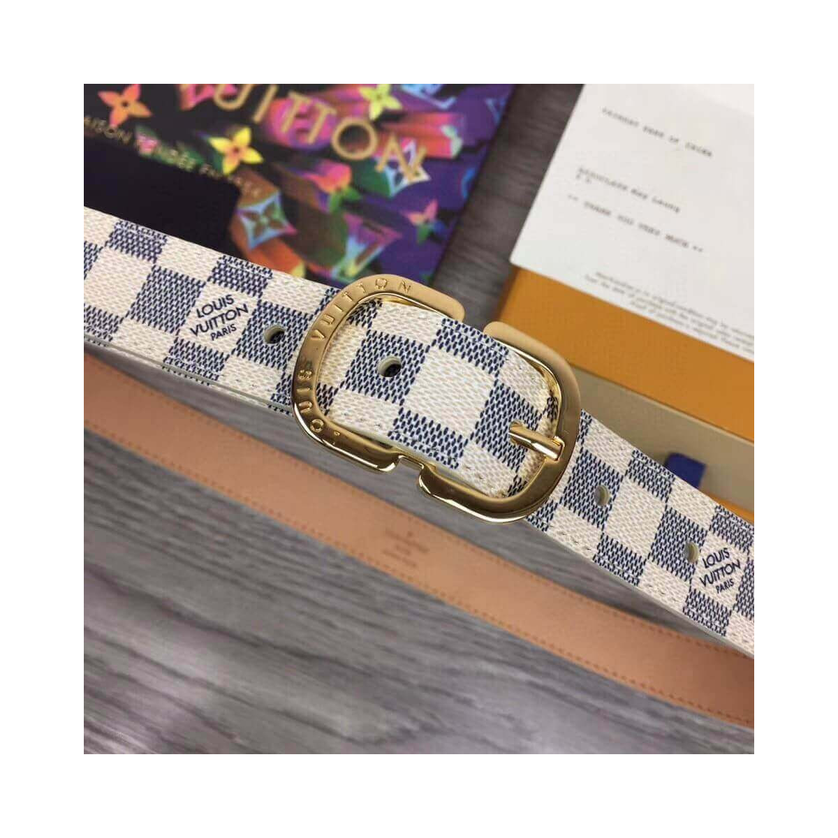 Louis Vuitton Damier Azur Mini Belt 25mm M9782W