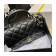 Chanel Lambskin Mini Flap Bag With Top Handle Black AS2431 with Lion Charm