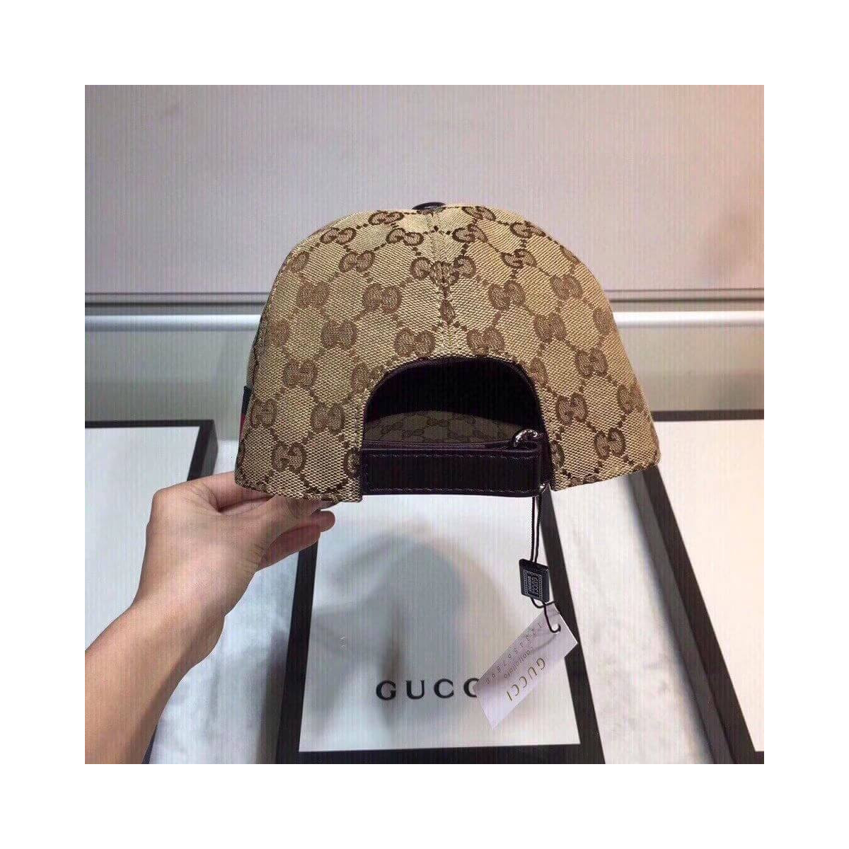 Gucci Original GG Canvas Baseball Hat With Web 200031