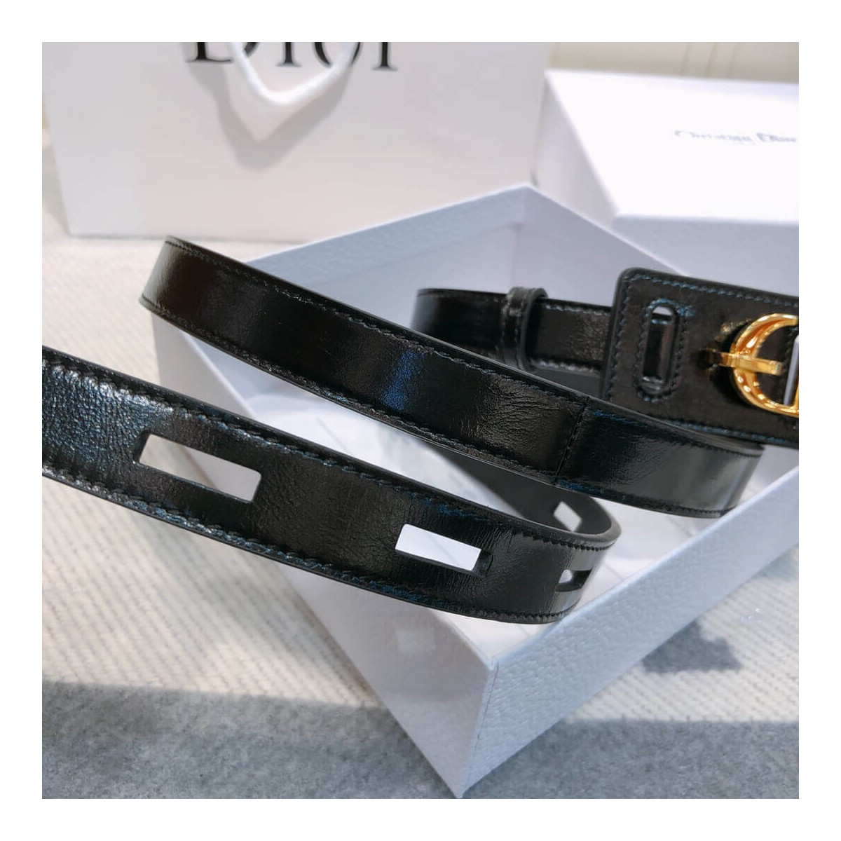 Christian Dior 30 Montaigne Lambskin Belt B0046