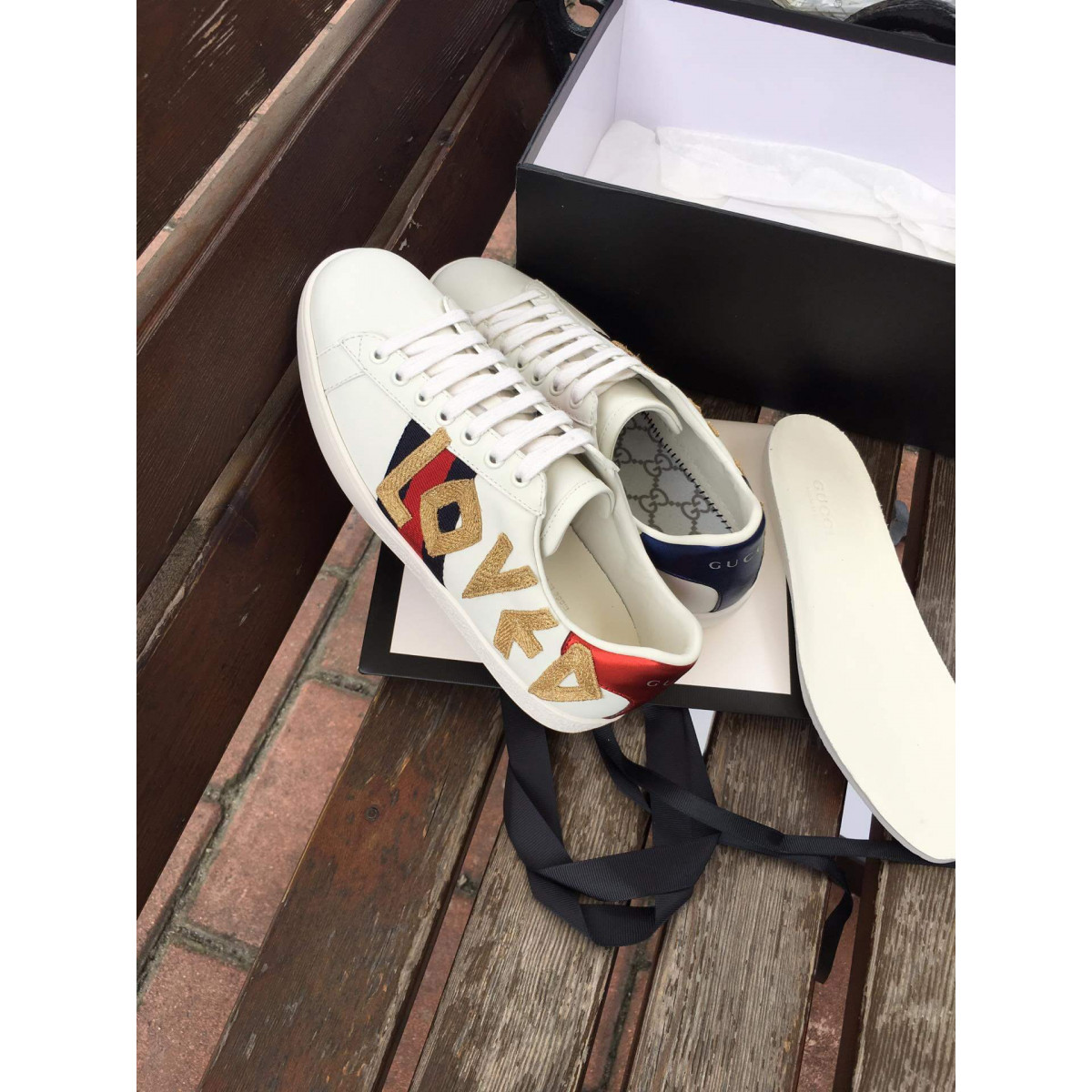 Gucci Ace &quot;Loved&quot; Embroidered Sneaker 505328