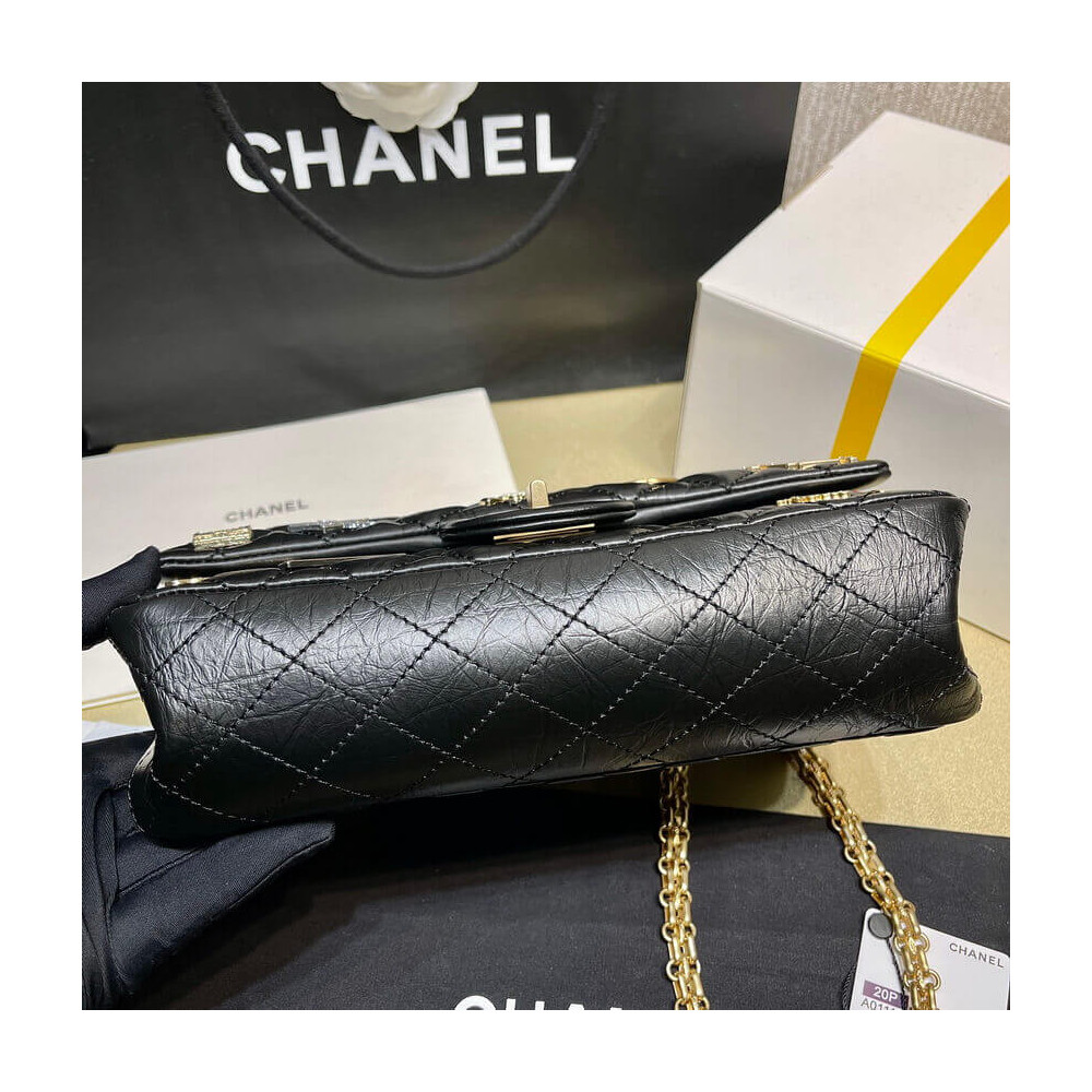 Chanel Quilted Calfskin Leather 2.55 Reissue New York Lucky Charms Flap Bag 37586