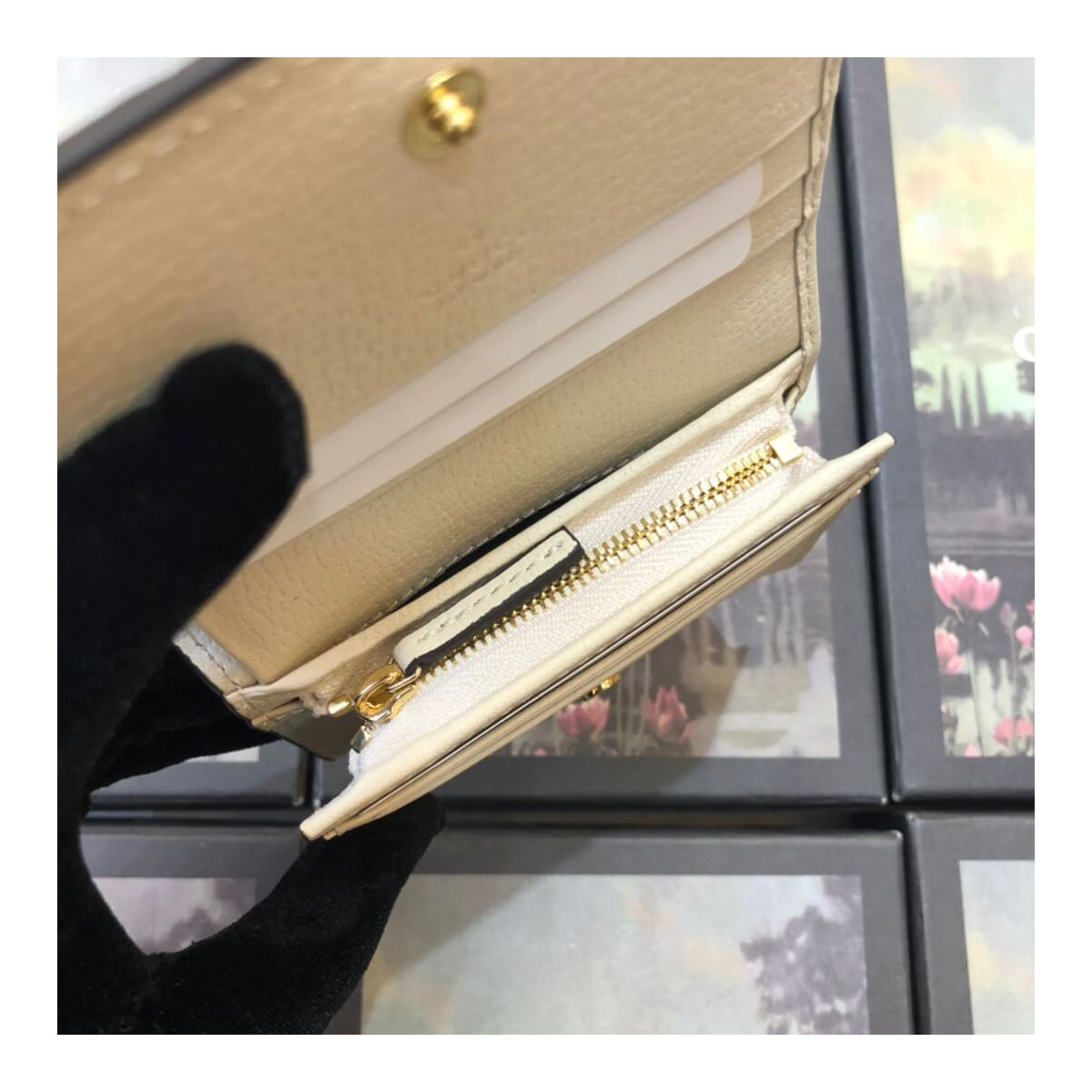 Gucci Ophidia GG Flora Card Case Wallet 523155