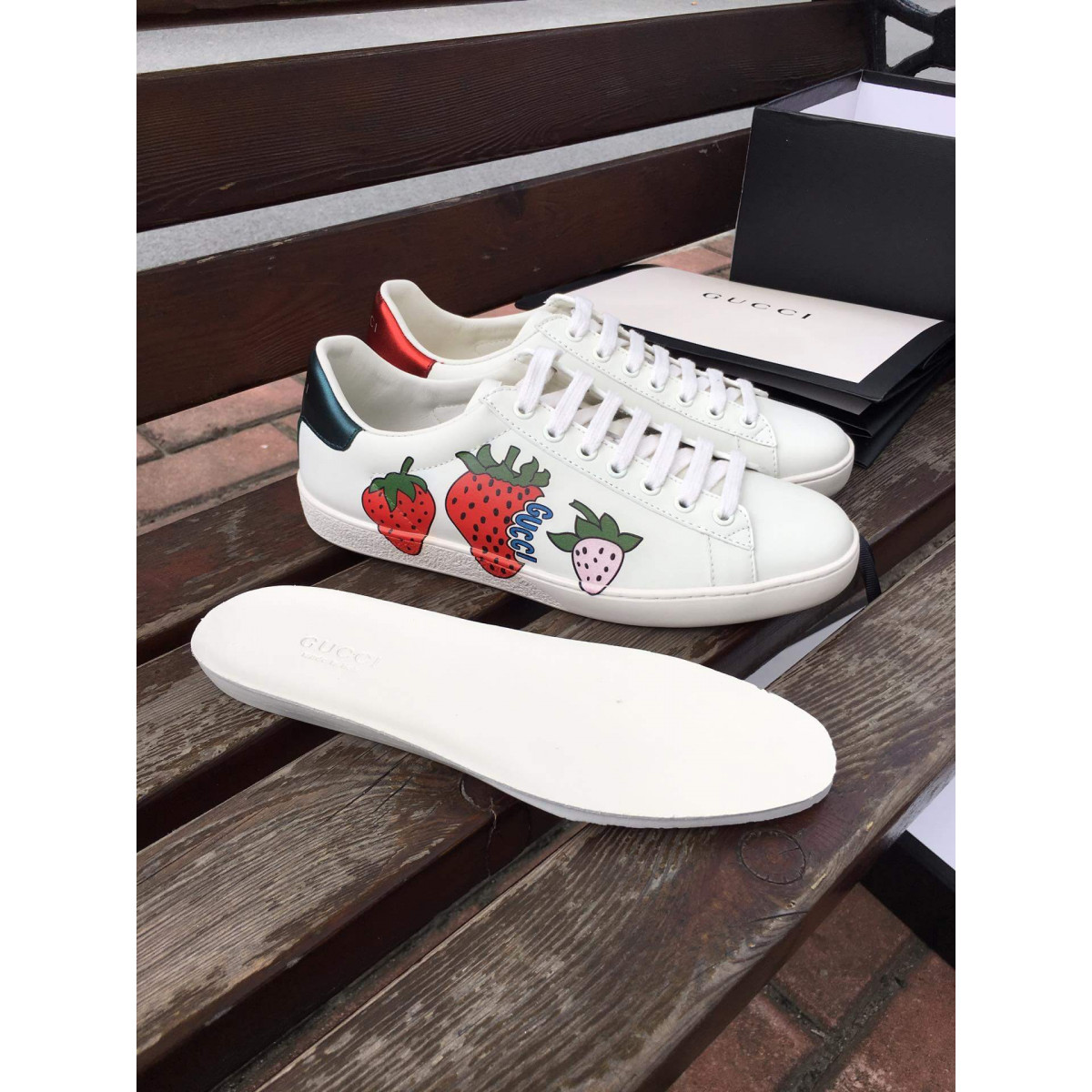 Gucci Ace Sneaker with Strawberry 577147