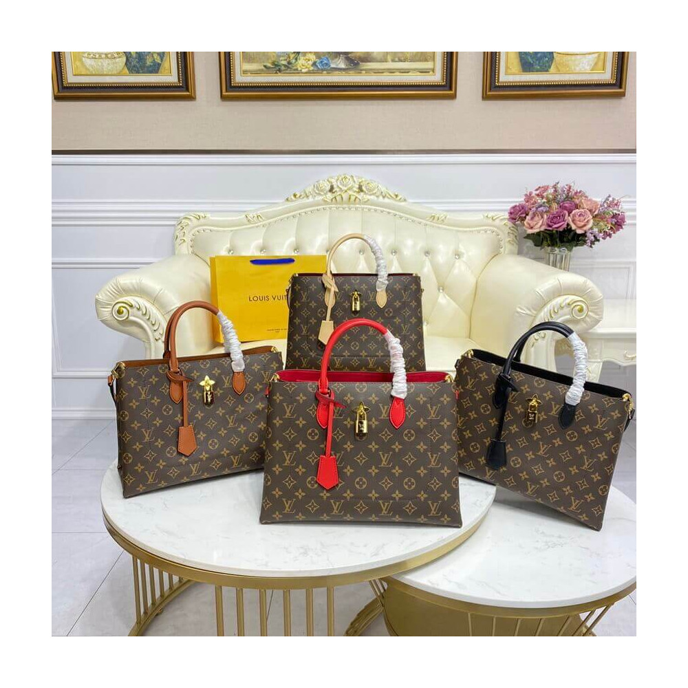 Louis Vuitton Monogram Canvas Flower Tote M43550 Black